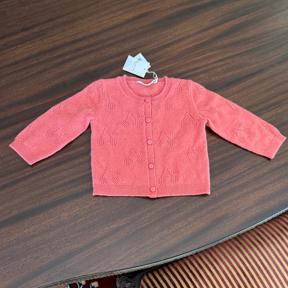 Bonpoint Coral Kids Cardigan Sweater